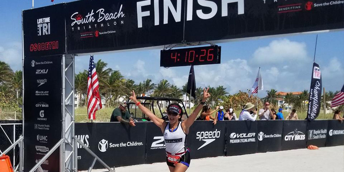 Nina Vaca completes South Beach Triathlon